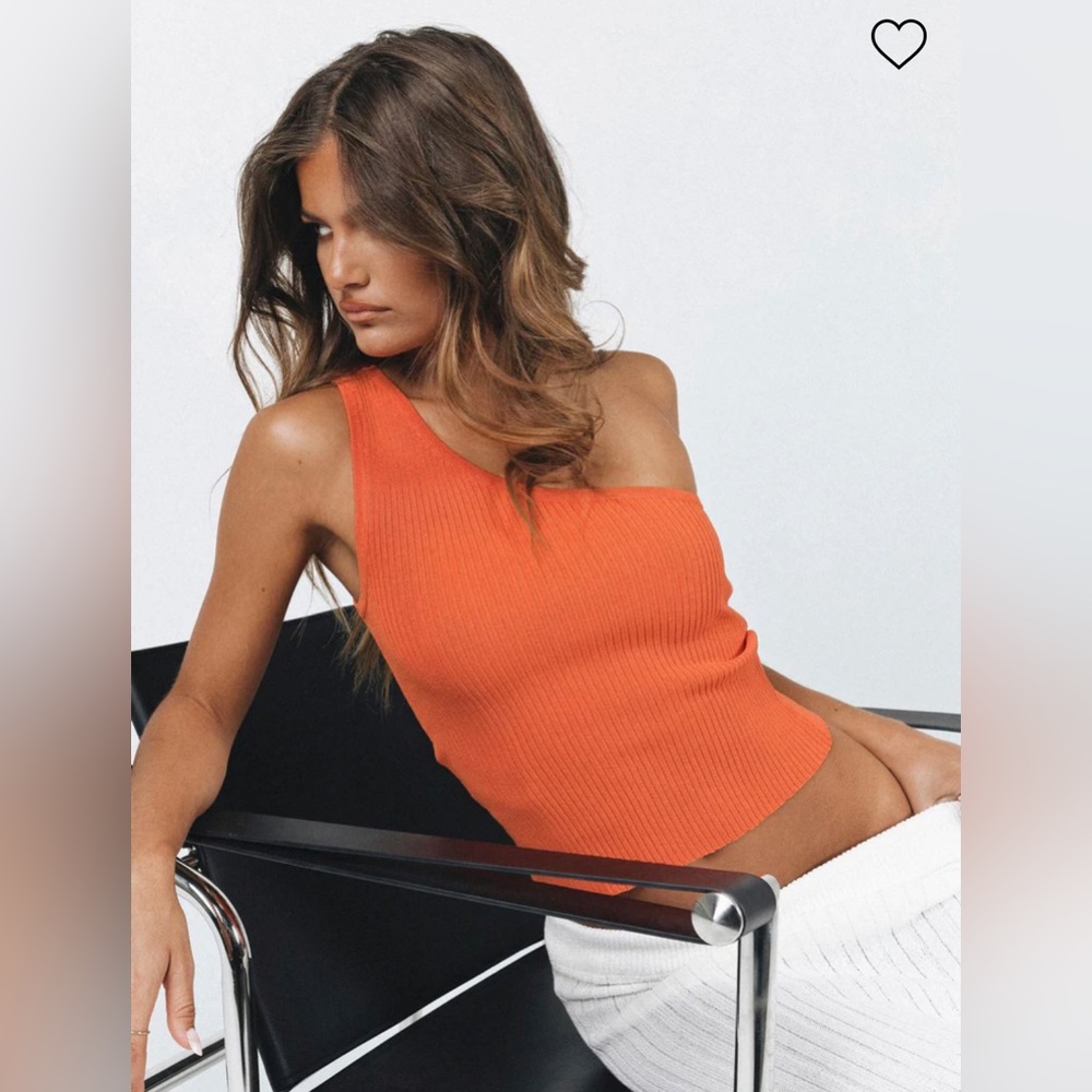 Princess Polly One Shoulder Top Orange